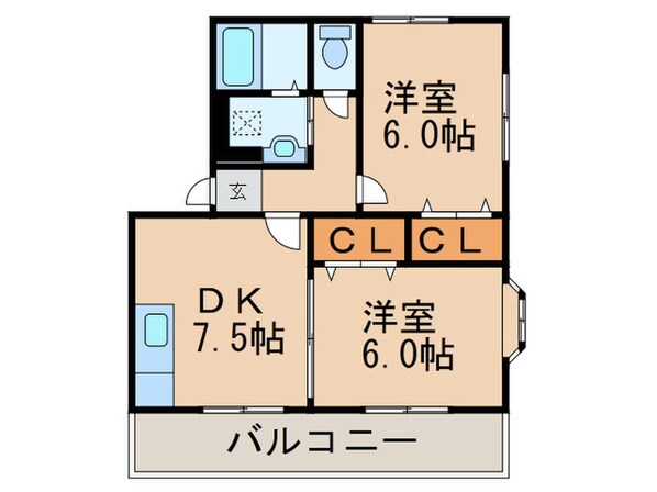 フラワ－ハイツＡ棟の物件間取画像